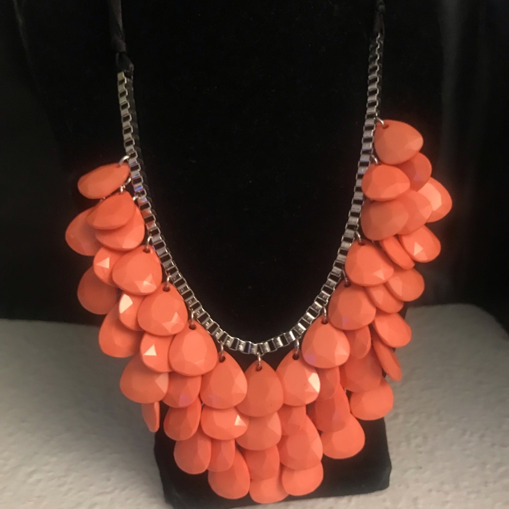 Orange bib necklace